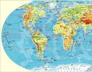 Крупная карта мира со странами на весь экран